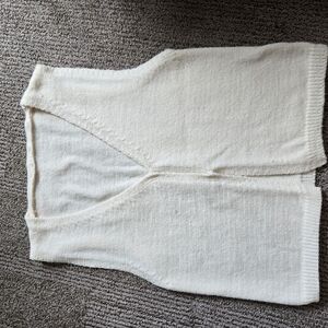 Cream Sleeveless Knit Vest